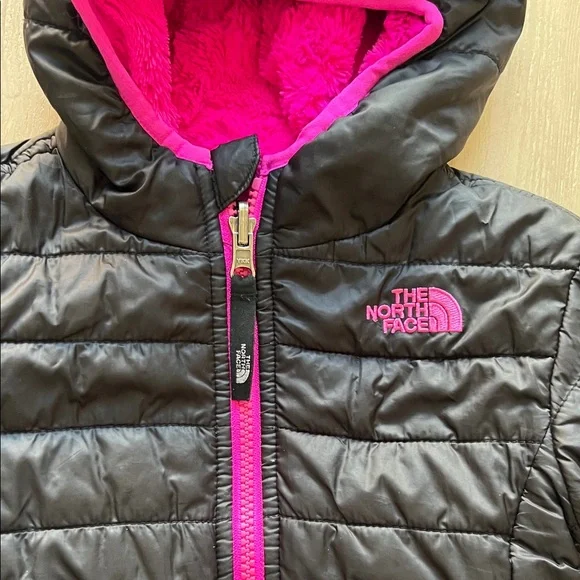 The North Face Black Jacket with Pink Trim - REVERSIBLE MOSS BUD - 3T - Picture 2 of 11